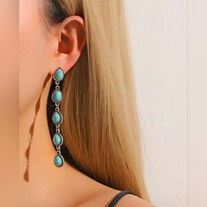 Western/ Boho / Navajo Turquoise Drop Earrings